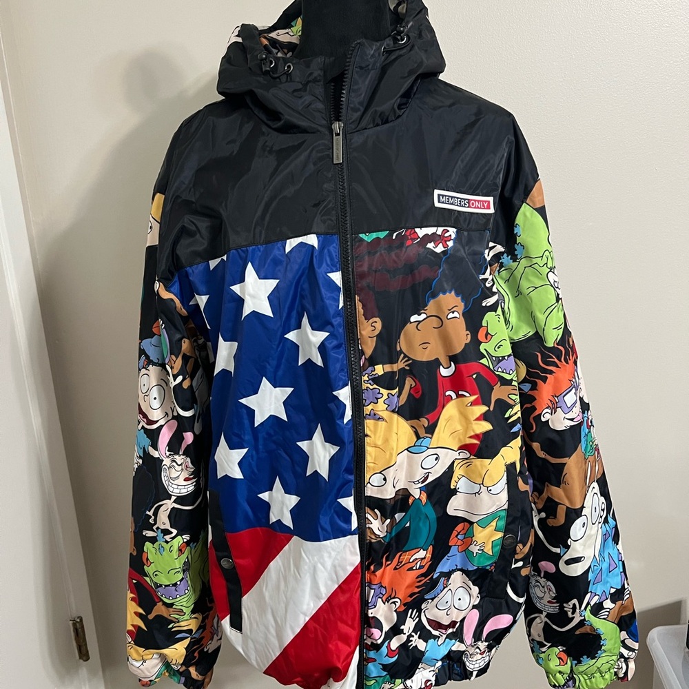 Members Only Men's Cartoon Print  - Black and Multicolor